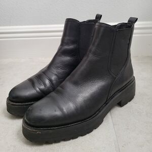 Black Leather Justina Boots